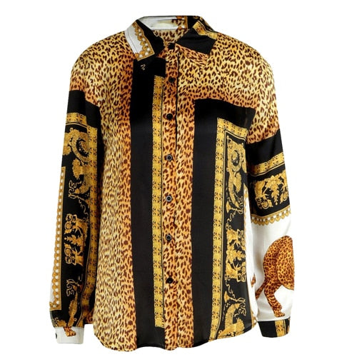 Fashion Long Sleeve Leopard Print Women Blouses Shirt Sexy Lapel Women Top Plus Size Blusas Chemise Femme roupa feminina 2019