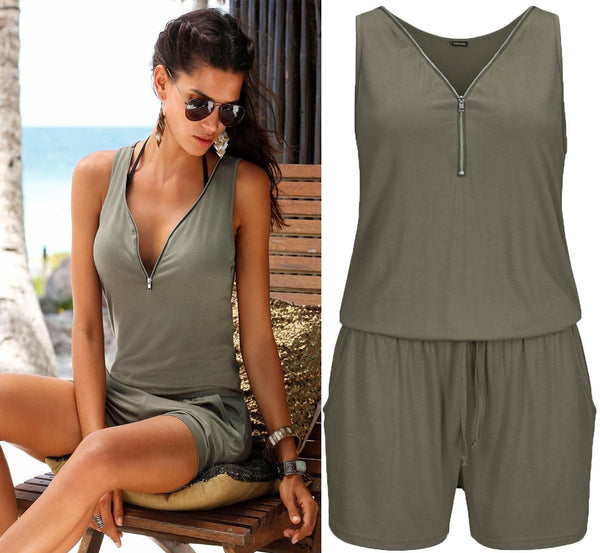 Women Summer Rompers Womens Jumpsuit Beach Casual Playsuits Plus Size Jumpsuit For Women 2019 Beach Shorts Pants 5XL Sleeveless